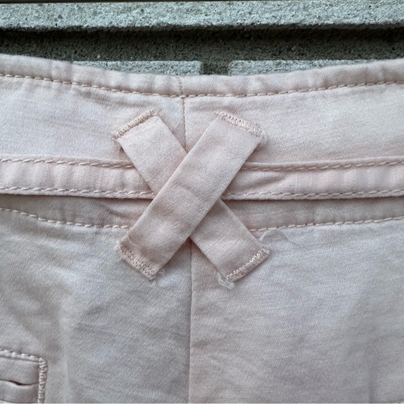 J. Crew Linen Blend Belted Shorts City Fit Pockets Blush Ballet Pastel Pink - Picture 4 of 10